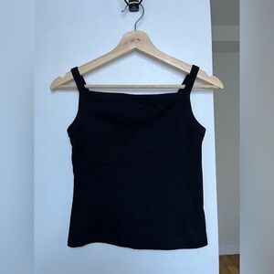 Zara Women's Black Square Neck Cami Tank Top size M